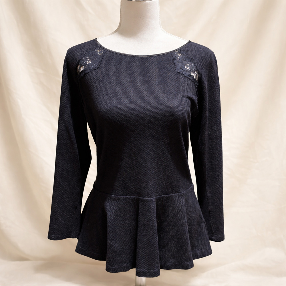 Juicy Couture Vintage Size 12 Peplum Coquette Y2K Academia Top Lace Zip Back - Picture 1 of 9
